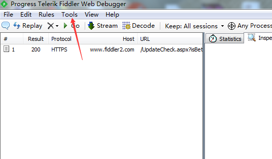 打开 Fiddler 的 Options 设置