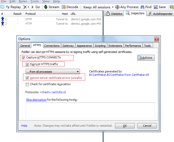 Fiddler HTTPS 抓包设置